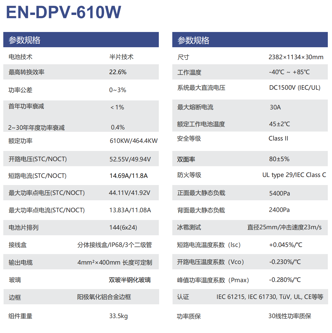 分布式光伏EN-DPV-610W